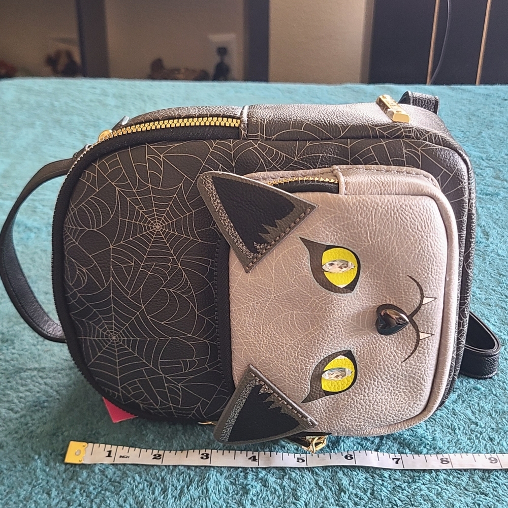 NWT Betsey Johnson Spider Web Cat Backpack - Picture 13 of 14